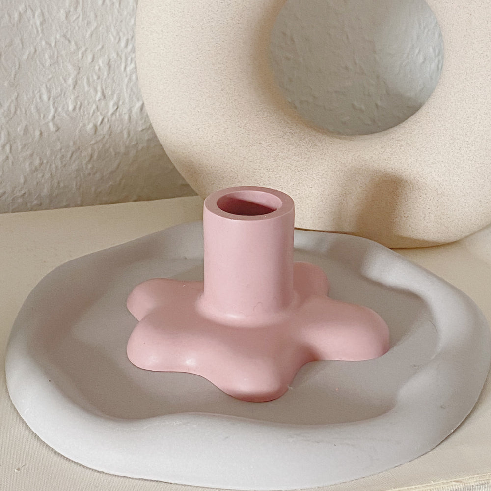 handmade candle holder - 03 rosa